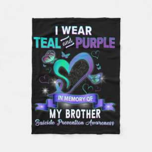Cobertor De Velo Eu Visto Teal E Roxo Para O Meu Irmão Suicida Ante
