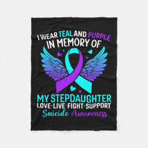 Cobertor De Velo Eu Visto Teal E Roxo Para O Suicídio Da Stepfilha