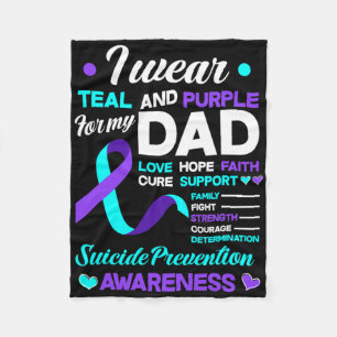 Cobertor De Velo Eu Visto Teal E Roxo Pelo Meu Pai Suicida Preventi