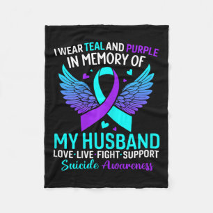 Cobertor De Velo Eu Visto Teal E Roxo Pelo Meu Suicídio Do Marido A
