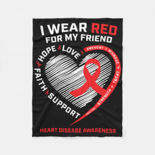 Cobertor De Velo Eu Visto Vermelho Para Minha Amiga Doença Cardíaca