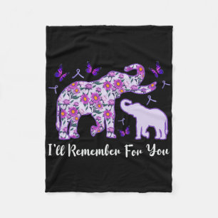Cobertor De Velo Eu vou Lembrar por Você Elefante Roxo Heimerheimer