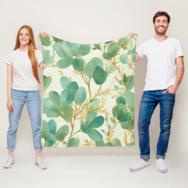 Cobertor De Velo Eucalyptus deixa Design verde e Dourado