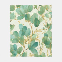 Cobertor De Velo Eucalyptus deixa Design verde e Dourado