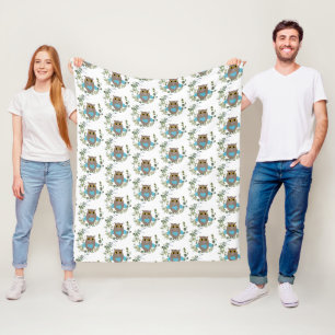 Cobertor De Velo Eucalyptus Greenery Owl