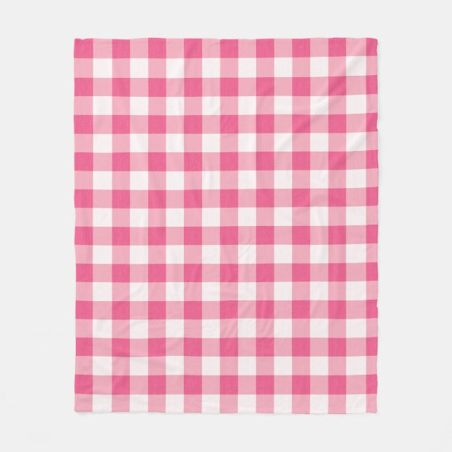 Cobertor De Velo Eucalyptus Pink & White Gingham Check (Frente)