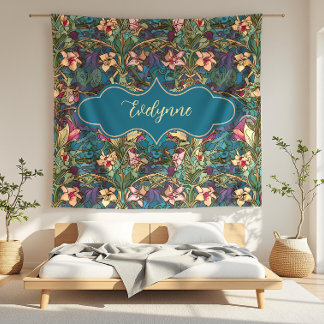 Cobertor De Velo Evelynne Art Nouveau Jewel Toned Floral