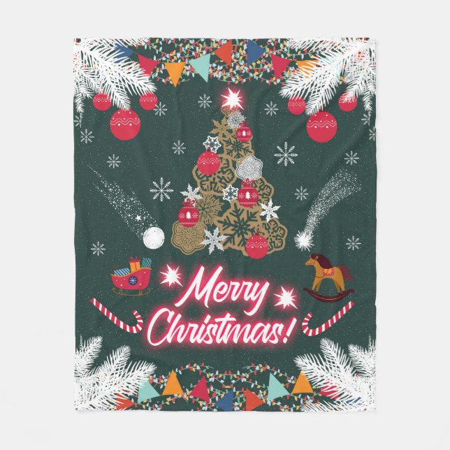 Cobertor De Velo Evergreen Joy do Natal (Frente)