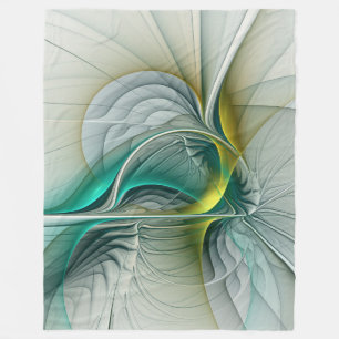 Cobertor De Velo Evolução do Fractal, arte abstracta dourada de