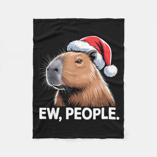 Cobertor De Velo Ew People Capybara Christmas Humor  (Frente)