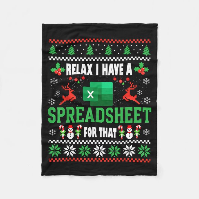 Cobertor De Velo Excel Ugly Christmas Sweater I Have A Spreadsheet  (Frente)
