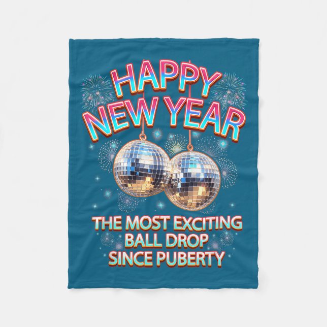 Cobertor De Velo Exciting Ball Drop Since-puberty Happy New Year Di (Frente)