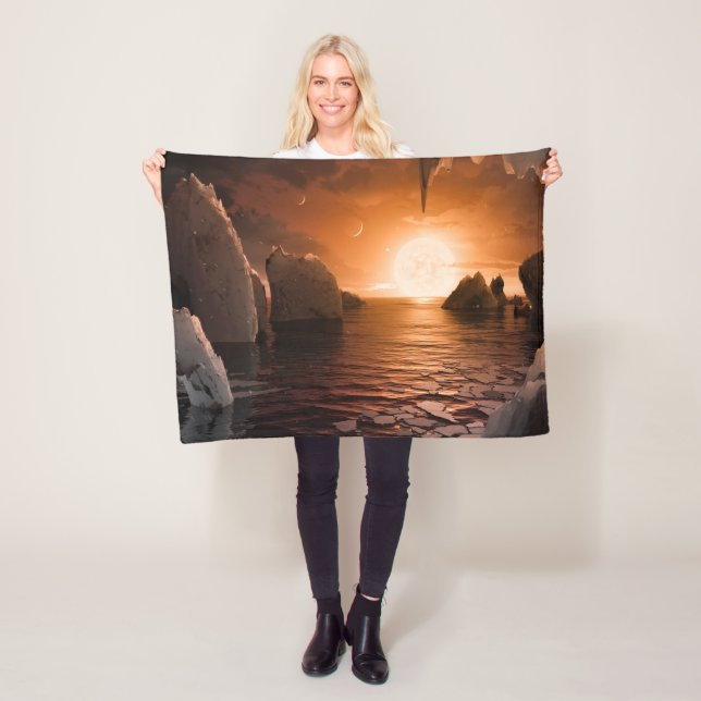 Cobertor De Velo Exoplanetário Trapist-1f Do Lado Noturno Icy. (In Situ)