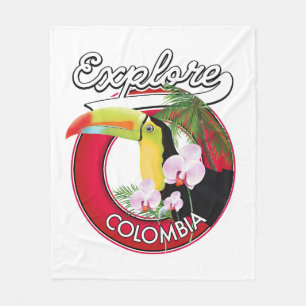 Cobertor De Velo Explore o logotipo do sistema de retro da Colômbia
