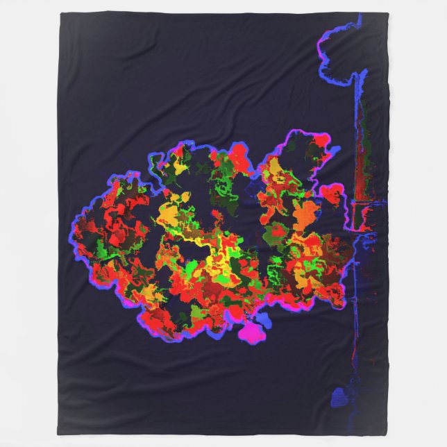 Cobertor De Velo Explosão de árvore neon (Frente)