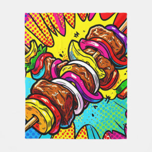 Cobertor De Velo Explosão de Kebab Pop Art