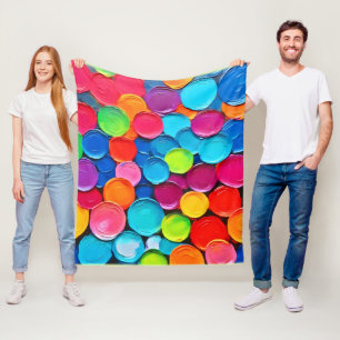 Cobertor De Velo Extravaganza de Círculos Coloridos Arte