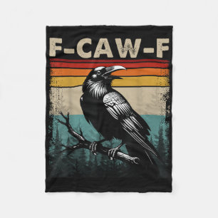 Cobertor De Velo F-caw-f Black Crow Black Bird Retro Sunset Vintage