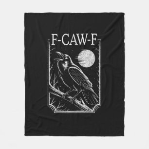 Cobertor De Velo F-Caw-F Corvo Minimal – Pássaro Gótico Retrô Engra