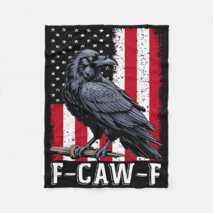 Cobertor De Velo F-caw-f Corvo Preto Pássaro Preto Retro Bandeira E