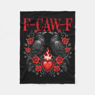 Cobertor De Velo F-caw-f Corvo Preto Rosa Coração Passaro Engraçado