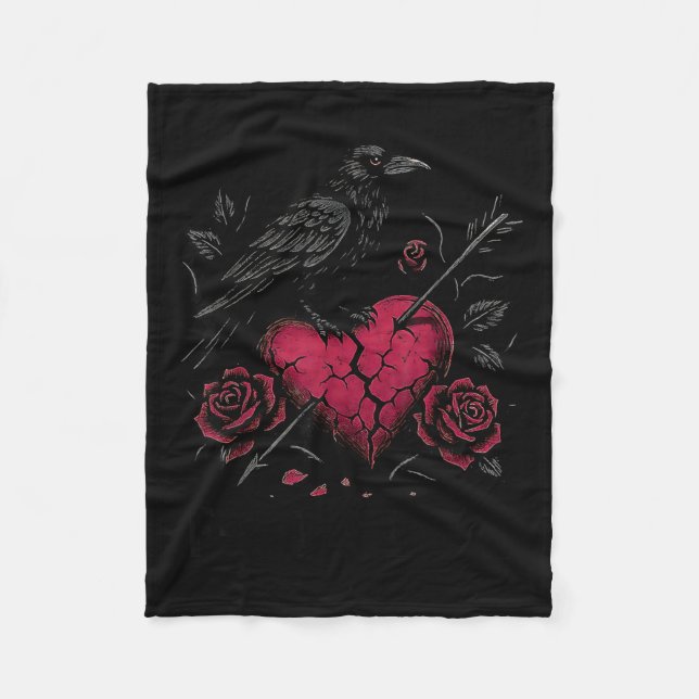 Cobertor De Velo F Caw F Crow Anti Valentine's Day Dark Gothic Brok (Frente)