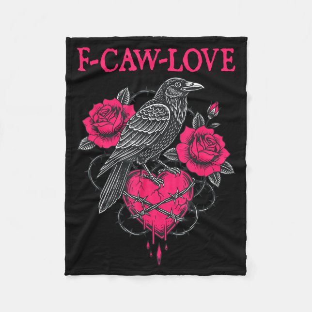 Cobertor De Velo F Caw F Crow Anti Valentine's Day Dark Gothic Brok (Frente)