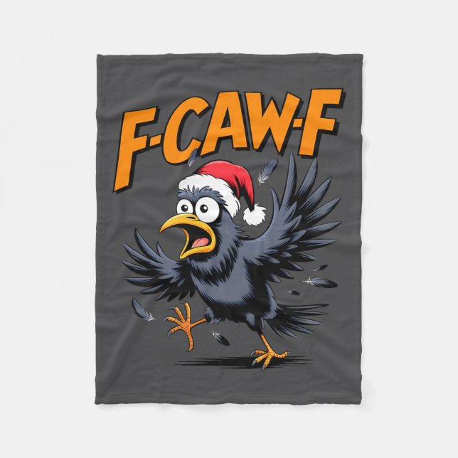Cobertor De Velo F-caw-f Crow Quote Meme - Funny Christmas Raven Hu (Frente)