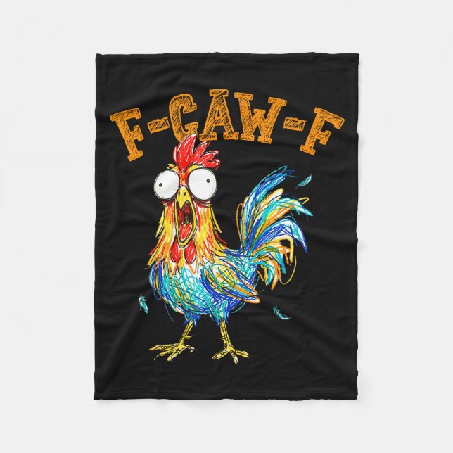 Cobertor De Velo F-caw-f Funny Chicken Humor Quote Rooster Meme  (Frente)