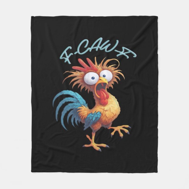 Cobertor De Velo F Caw F Funny Chicken Humor Retro Style (Frente)