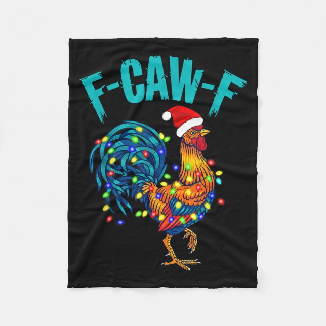 Cobertor De Velo F-caw-f Funny Chicken Humor Rooster Meme Christmas (Frente)