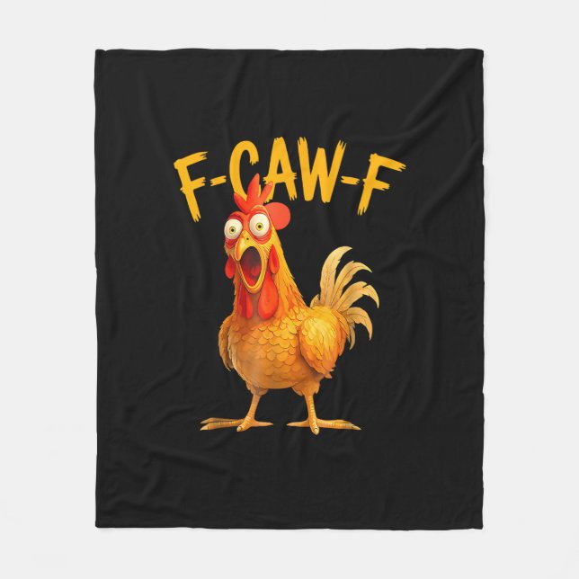 Cobertor De Velo F-Caw-F Pun Funny Chicken Rooster Cawing Grunge (Frente)