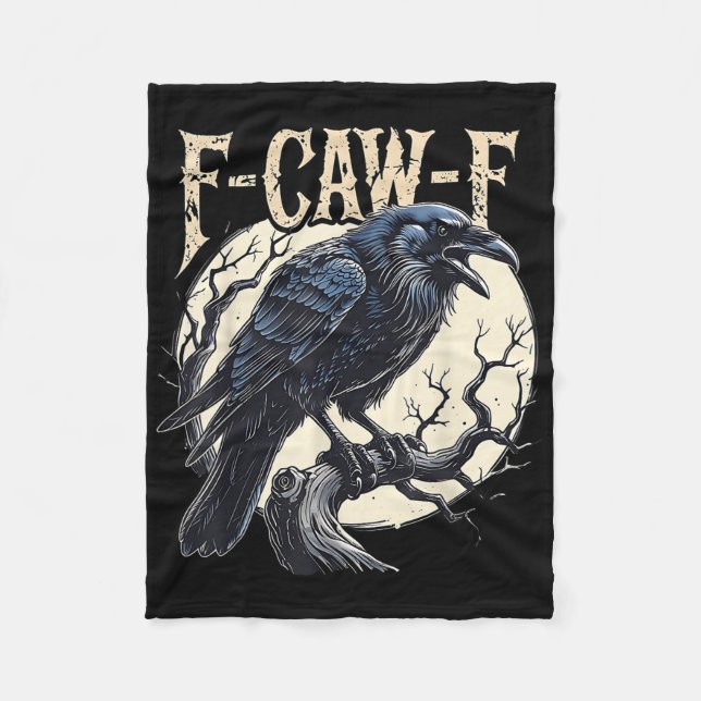 Cobertor De Velo F-caw-f Raven Funny Crow Pun Retro Gothti (Frente)