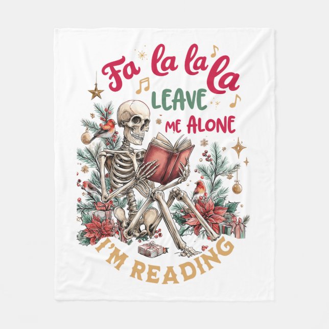 Cobertor De Velo Fa La La La Leave Me Alone I'm Reading  (Frente)