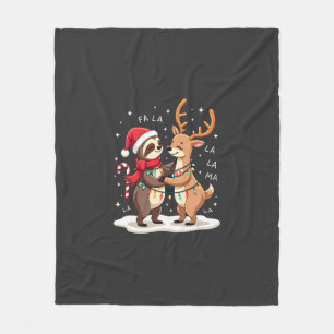 Cobertor De Velo Fa La La Llama Luzes de Natal Preguiça Montando Ll