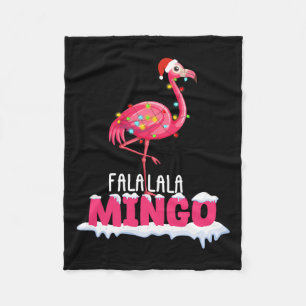 Cobertor De Velo Fa La La Mingo Flamingo Christmas — Chapéu Vermelh