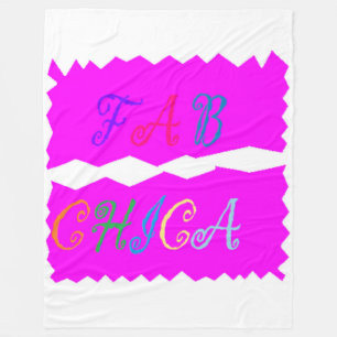 Cobertor De Velo Fab Chica brilha rosa púrpura brilhante com palav