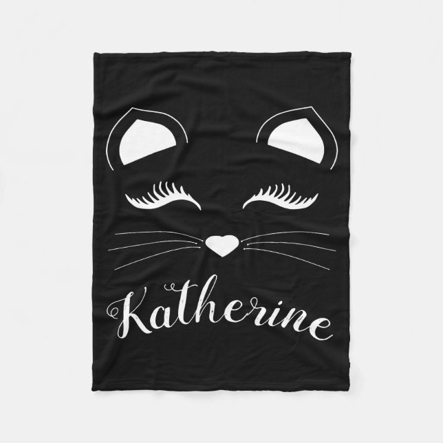 Cobertor De Velo Face de Gato Preto e Branco (Frente)