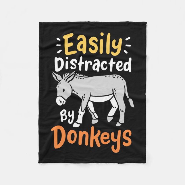 Cobertor De Velo Facilmente Distraído Por Donkeys (Frente)