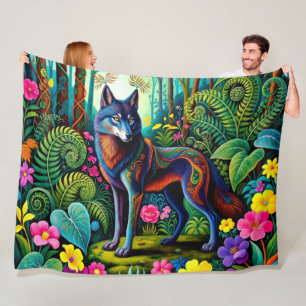 Cobertor De Velo Fada Animal Lobo Cinza Legal