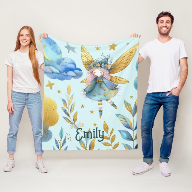 Cobertor De Velo Fada Aniversário Teal Dourada Princesa Rosa Fairyt (In Situ)