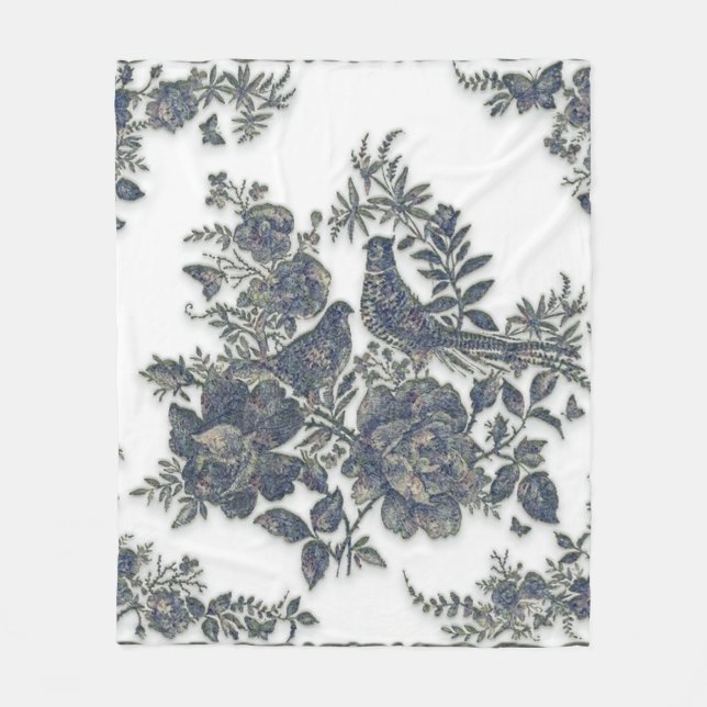 Cobertor De Velo Faisão em flores (Frente)