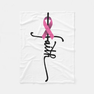 Cobertor De Velo Faith Cross Warrior Survivor Friso Rosa