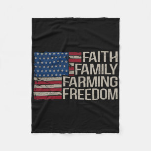 Cobertor De Velo Faith Family Farming Freedom American Flag 4º