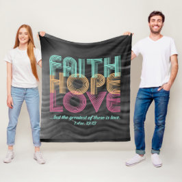 Cobertor De Velo Faith Hope ama Bíblia cristã Verso Retro