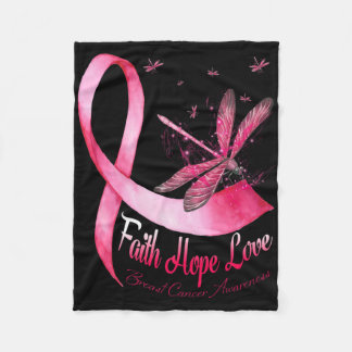 Cobertor De Velo Faith Hope ama Dragonfly Cancer Sensibilização