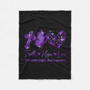 Cobertor De Velo Faith Hope ama Fibromialgia Roxa Fibromialgia Awar