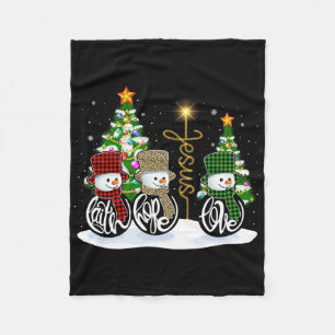 Cobertor De Velo Faith Hope ama Snowman Jesus Diversão Xmas Cross P