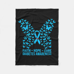 Cobertor De Velo Faith Hope Love Diabetes Consciência _2