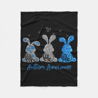 Cobertor De Velo Faith Hope Love Leopard Easter Bunny Autism Awaren